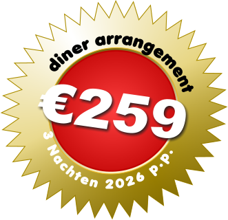 diner arrangement  3 Nachten 2026 p.p.  €259